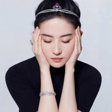 Load image into Gallery viewer, Sparkly Rhinestone Tiara - Liu Yifei Inspired Celebrity Style, Perfect Bridal Wedding Crown &amp; Birthday Hair Accessory