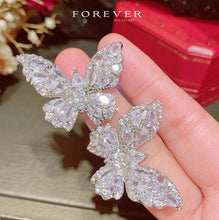 Load image into Gallery viewer, Minimalist Butterfly Zircon Earrings – Elegant Silver Studs for Brides and Evening Wear