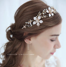 Load image into Gallery viewer, New Arrival: Ethereal Princess Bridal Tiara – Sweet Ribbon Headband &amp; Golden Hair Band for Wedding &amp; Korean Style Hairstyles