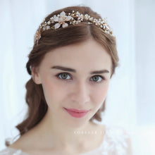 Load image into Gallery viewer, New Arrival: Ethereal Princess Bridal Tiara – Sweet Ribbon Headband &amp; Golden Hair Band for Wedding &amp; Korean Style Hairstyles