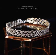 Load image into Gallery viewer, Adjustable Sparkling Rhinestone Choker Necklace – Minimalist Bridal &amp; Evening Wear Accessory