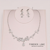 Sparkling Zircon Bridal Necklace and Earrings Set – Wedding Headpiece & Jewelry Accessory